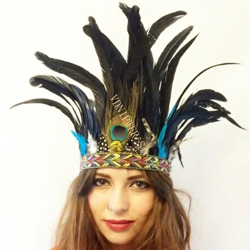 

Богемия в стиле повязки на головные повязки эластичные волосы с перьями для женщин для женщин D08E D08E