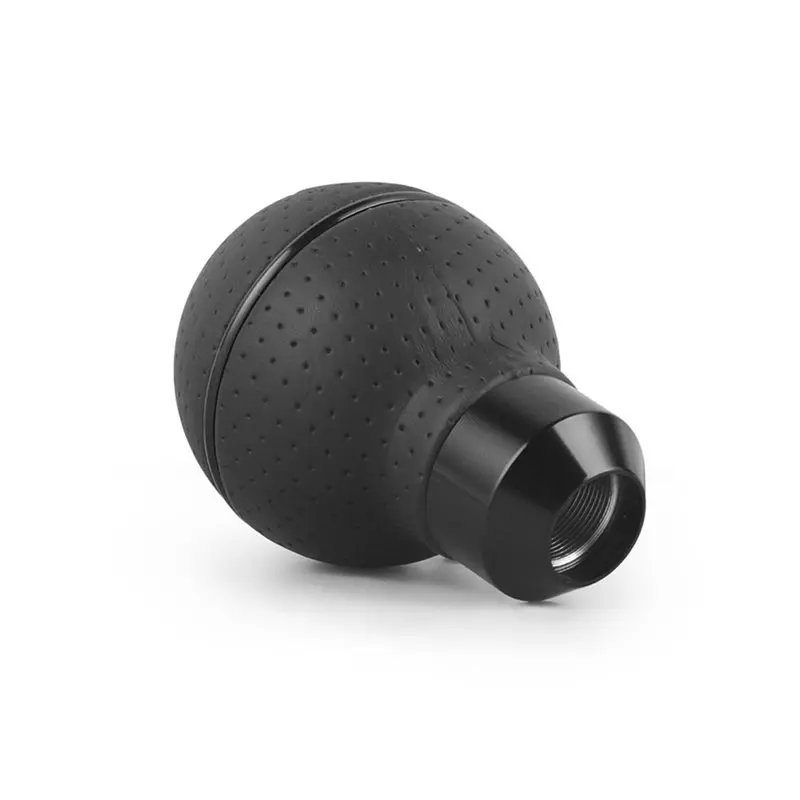 AU28-For M8 M10 M11 Universal 5 Speed Leather& Aluminum Car Gear Shift Knob Shift Lever Gear Level Knob Head view 4
