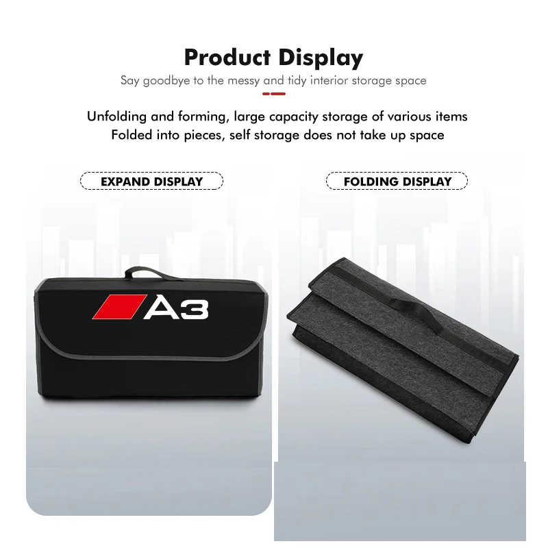 Car Trunk Storage Box Portable Travel Organizer Folding Bag For Audi S RS ABT A1 A2 A3 A4 A5 A6 A7 A8 view 5