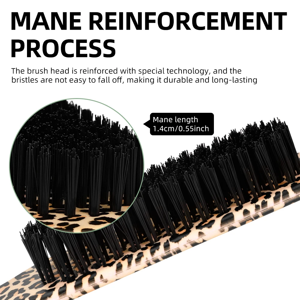 Boar Bristle Slick Back Hair Brush Professional Teasing Backcombing Volumizing Bristle Smooth Frizz Edge Control for Sleek Style