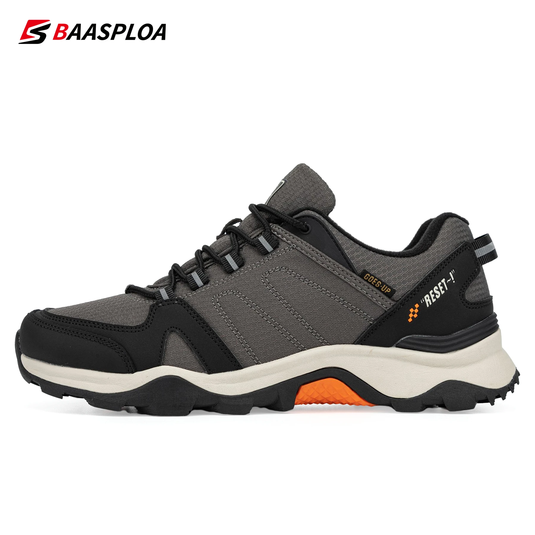 Baasploa 2022 Men's New Hiking Shoes Non-slip Wear-resistant Outdoor Travel Shoes Fashion Leather Comfortable Climbing Shoes