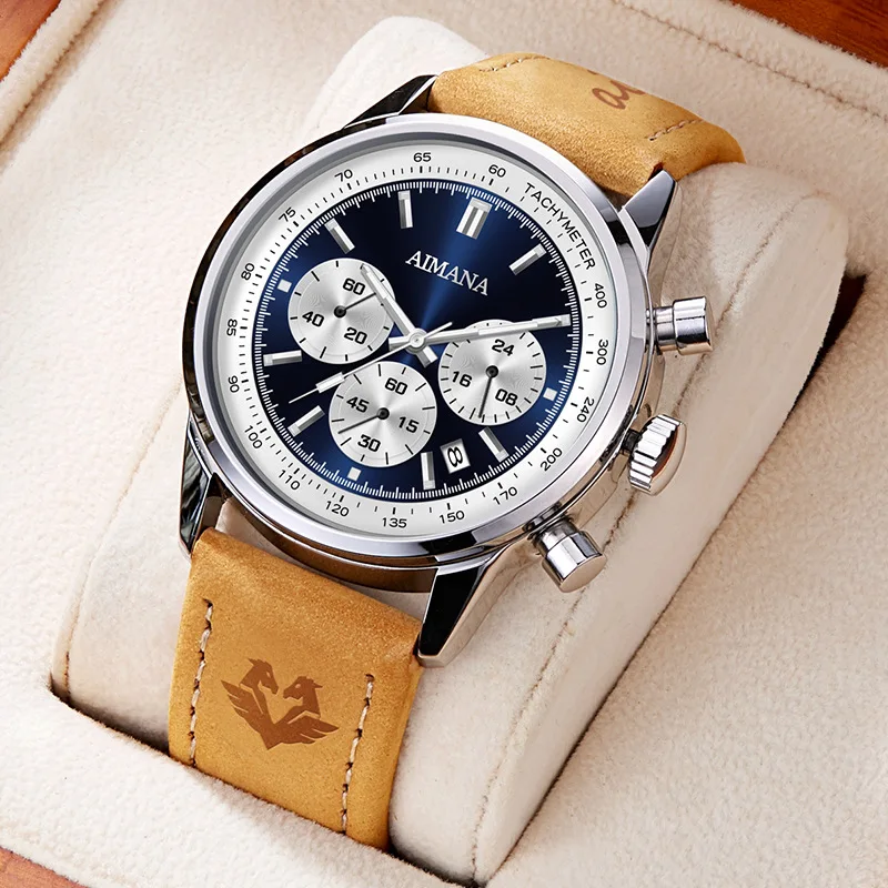 

Top Brand Men's Quartz Watch Waterproof Luminous Chronograph Military Man Watch Luxury Fashion Leather Watches For Men