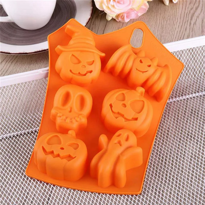 

ABUN-3 PCS Silicone Halloween Mold Ghost Pumpkin Baking Mold Set For Party Gift Handmade Soap Mold
