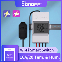 SONOFF TH Elite 16A 20A Smart Wifi Switch Humidity Sensor Temperature Monitor Relay Module Works With Alexa Google Home