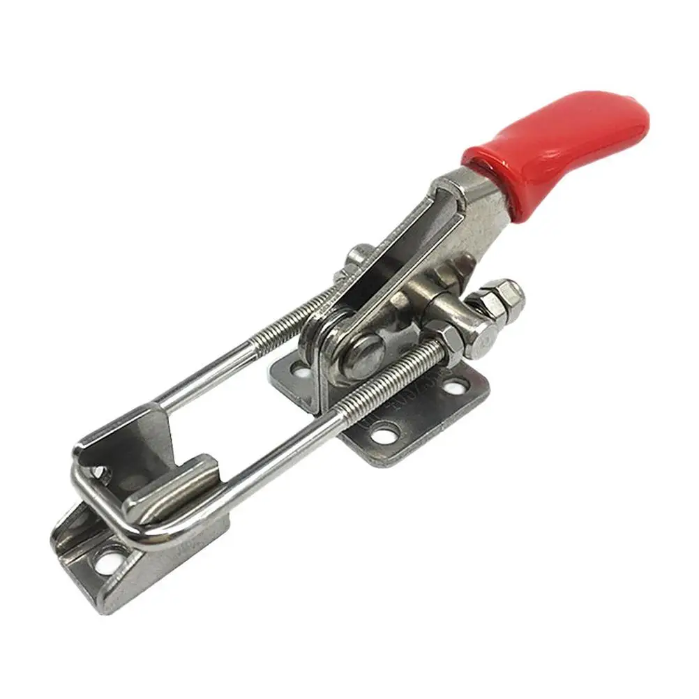 

4Pcs Stainless Steel Clamps Easy Install Latch Vertical Toggle Bolt Home Office Small Size U Shaped Clamping Bar Cabinet Door