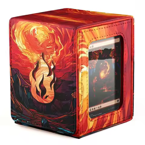 Cards Deck Box Fit For MTG Deck Box With 2 Card Dividers 2 Dice Magic Commander Vertical Style Leather Trading Cards Storage Box