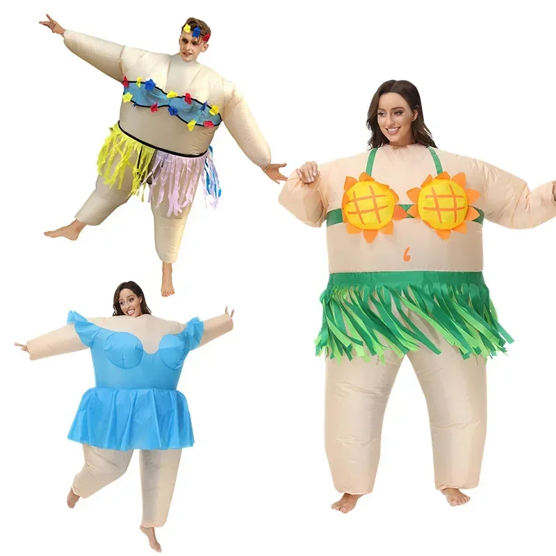 Halloween Balletkostuum Opblaasbaar Pak Sumoworstelaar Opblaasoutfit Cosplay Feestjurk voor Mannen Vrouwen