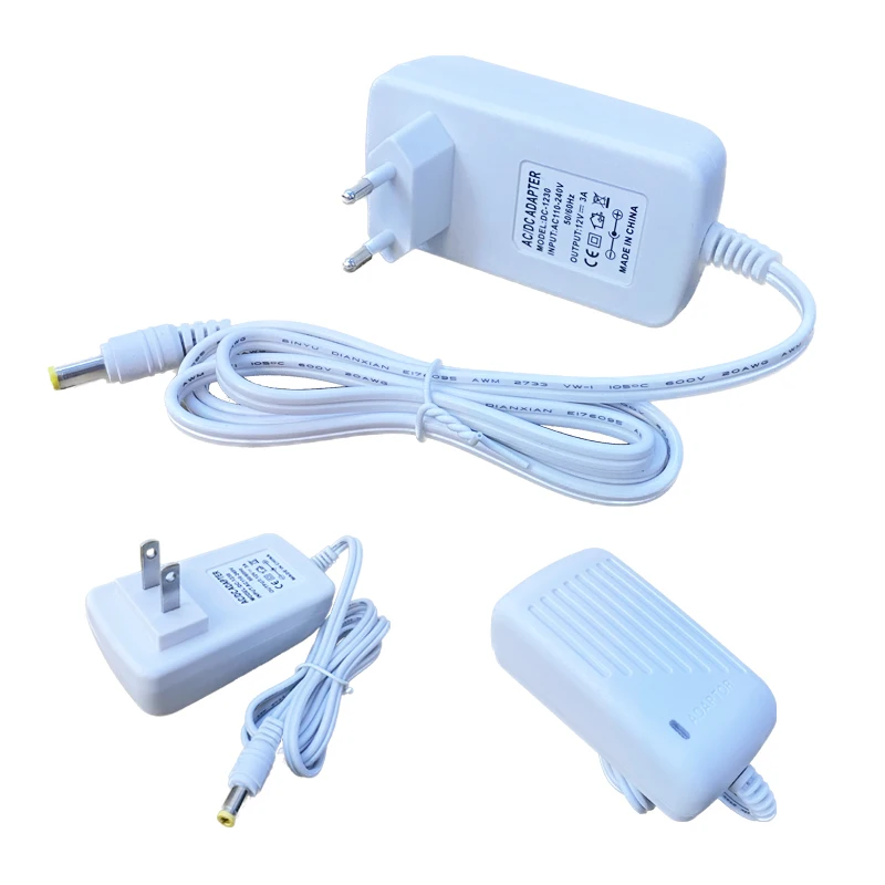 Eu Us Plug Ac 100-240V Naar Dc 12V 3a 36W Voeding Adapter Snoer Voor Cctv Led Strip Licht Transformator Lampomvormer Driver