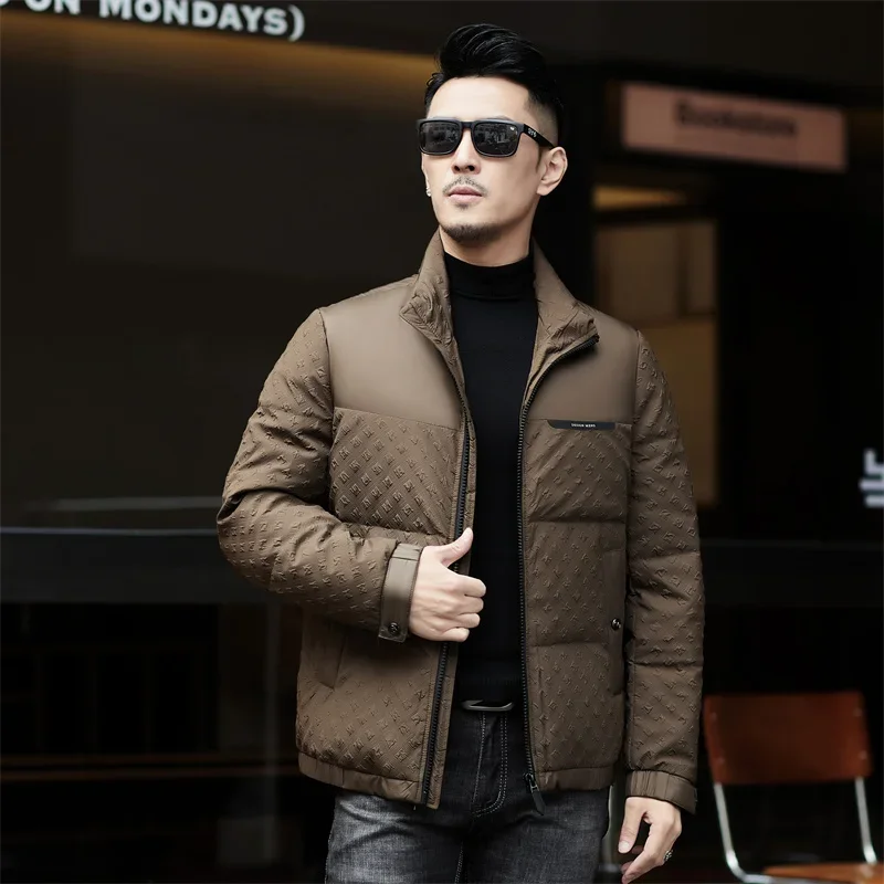 

YEAE Stand Collar Duck Down Men's Down Jacket Padding Short Jackets Lightweight Padded Jackets Winter Coat Men 2024 Outerwears