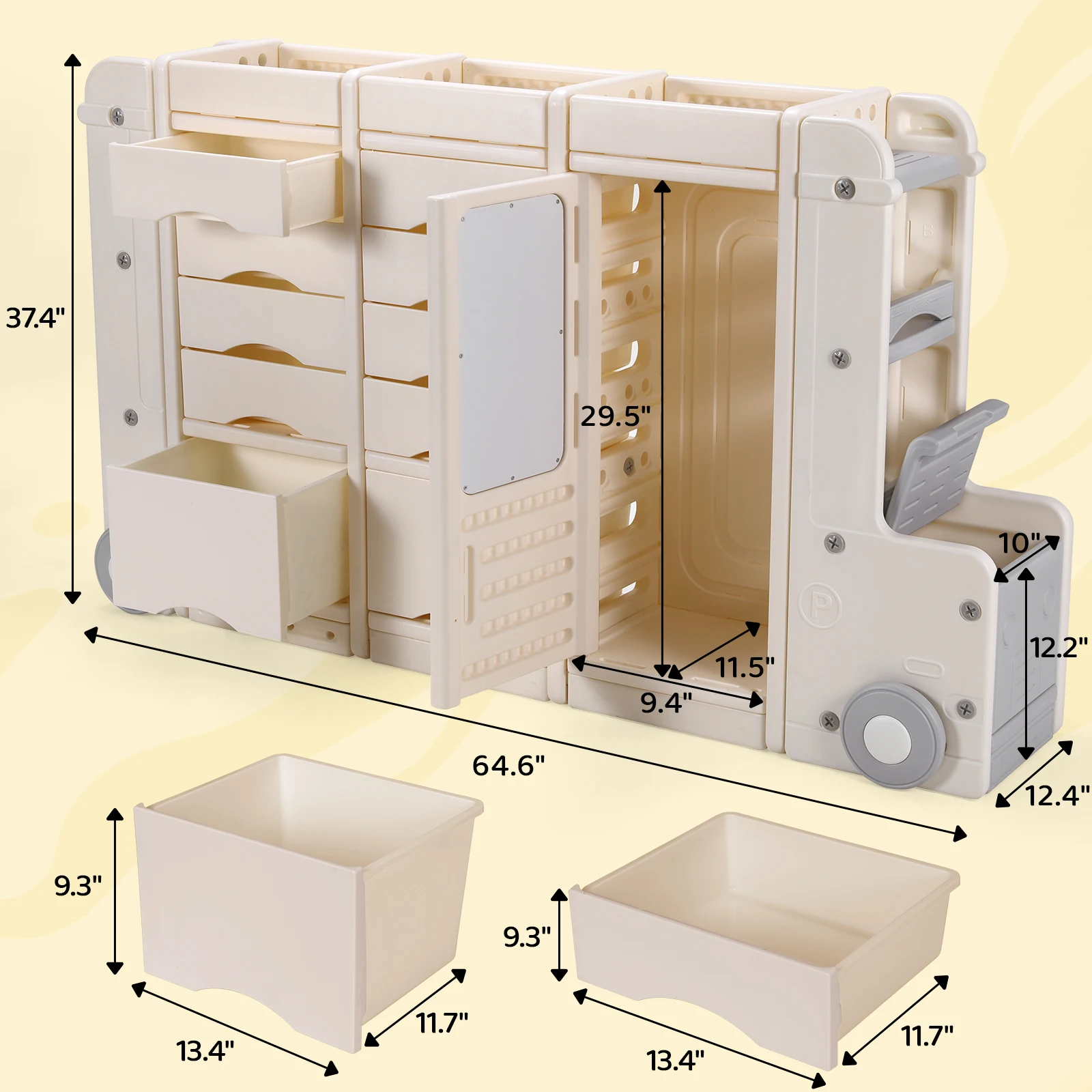 AOOU Kids Toy Organizers and Storage Bins, Multi-Layer Storage Cabinet Organizer, Multipurpose Bookshelf and Toy Box