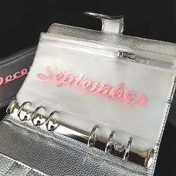 A6 6 Loch Binder Tasche Budget Geld umschläge wasserdichte PVC Cash Budget Umschläge Reiß verschluss Binder Tasche für Planer Bindemittel