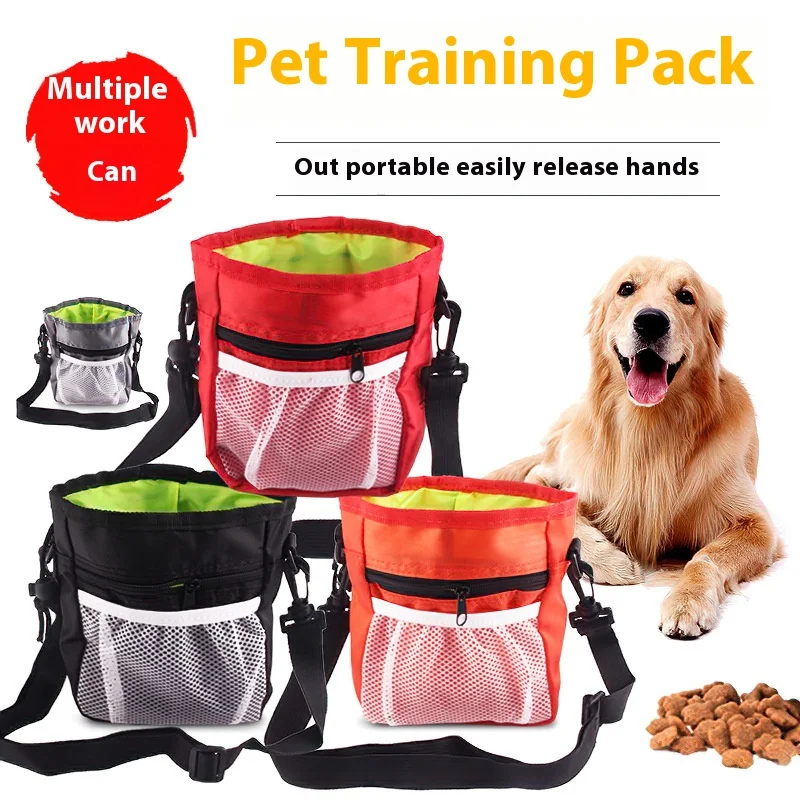 

Portable Pet Treat Pouch - Foldable Training Bag for Cat & Dog Treats, Hands-Free Outdoor Fanny Pack