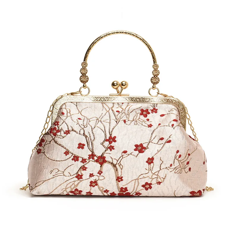 

Ladies Fashion Silk Handbag Chinese Style Embroidery Retro Evening Bag Single Shoulder Crossbody Bag for Women