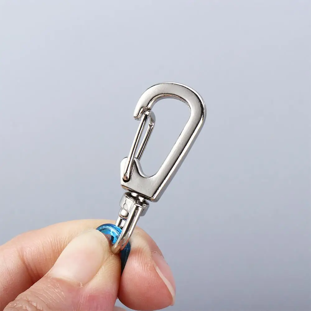 Rope Fishing Lanyards Metal Carabiner Keyring Stretch Fishing Tools Safety Rope Spiral Coiled Lanyard Spring Elastic Rope