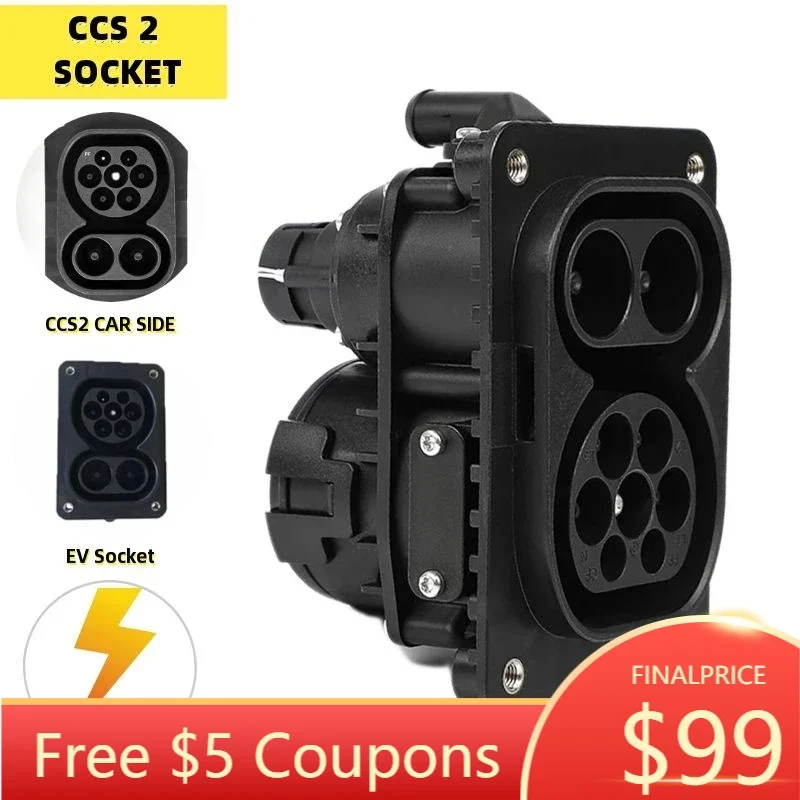 150A DC Electric Vehicle Type 2 CCS2 Socket EV Cable Plug To CCS Combo 2 Male Socket Fast Charging for EVSE Car Charger