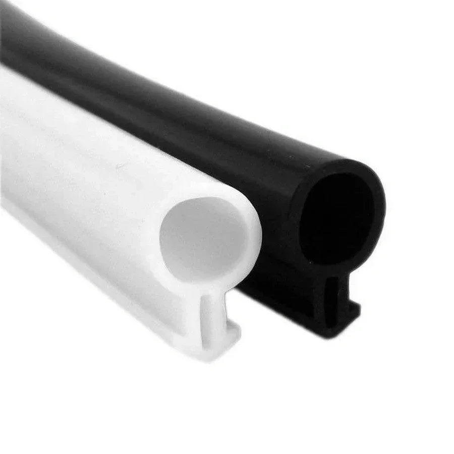 10M Plastic Steel Door Window Sealing Strip Silicon Rubber Door Window Seal Draft Stopper Hollow Bulb Barb Tubular Gasket O Type