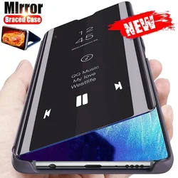 Luxury Smart Mirror Case For Xiaomi Mi 13T 12T 11T 10T 9T Pro Coque For Mi 14 13 12 11 Lite Ultra Leather Flip Stand Phone Cover