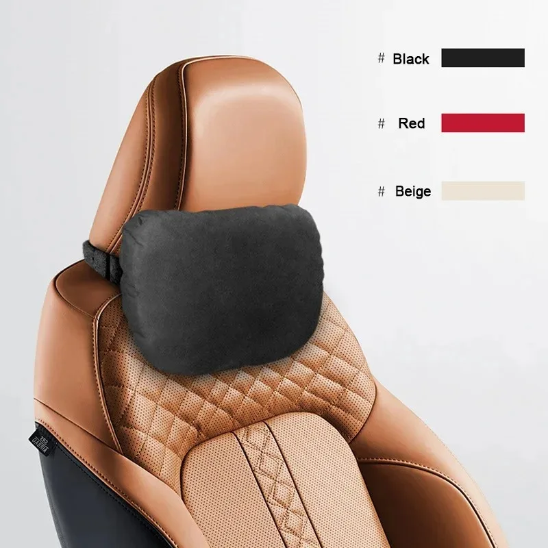 

Suede Car Headrest Neck Support Seat Soft Pillow Breathable For Maybach S Class Design Mercedes Benz Audi Bmw Honda Kia Byd