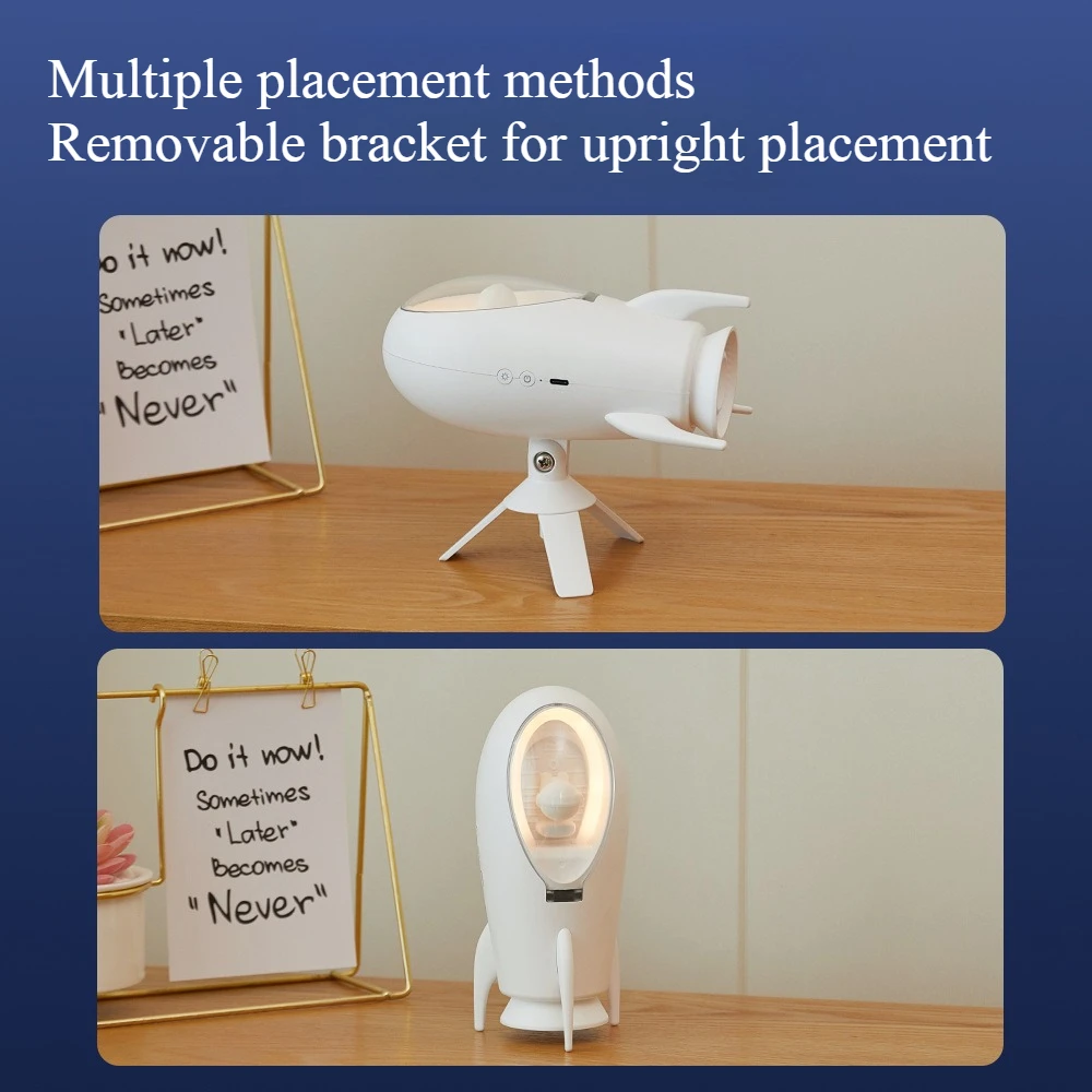 مكبر صوت بلوتوث صاروخي جديد، ضوء ليلي إبداعي، غرفة نوم منزلية بجانب السرير، ضوء محيطي ناعم، هدايا العيد