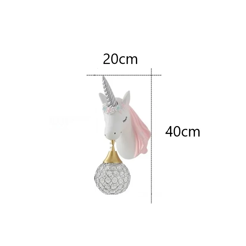 Nordic Modern Unicorn Wall Lamps Simple Individual Lovely Kids Room Wall Lights Bedroom Lamp Cartoon Sconce Wall Light Fixtures