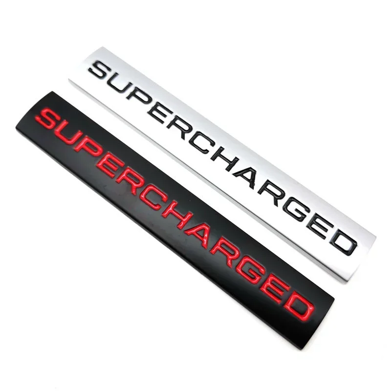 3D Metal Supercharged Logo Rear Trunk Emblem Badge Car Sticker For Land Rover Range Rover Sport l405 l322 l494