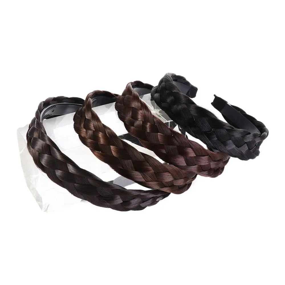 Braid Wash Face Headband Twist Braided Non-slip Head Hoop Korean Style Headwear Female Hairbands Wide Hair Hoop Wig Headband 3