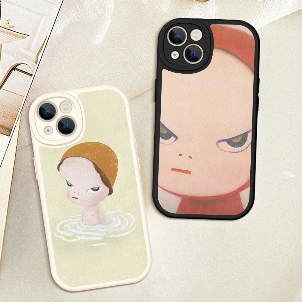 Yoshitomo Nara Art Чехол для телефона из твердой кожи для iPhone 16, 15, 14, 13, 12, Mini 11 14 Pro Max Xs X Xr 7, 8 Plus Fundas