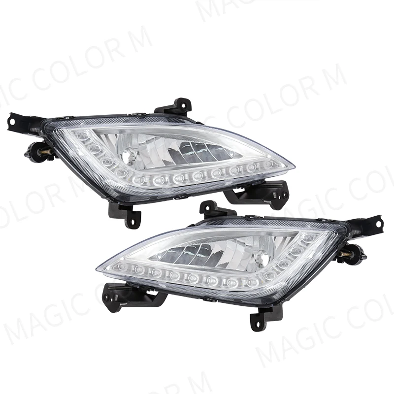 LED DRL luzes diurnas, pára-choques dianteiro do carro, lâmpada de nevoeiro, acessórios, Hyundai Elantra GT I30, 2012, 2013, 2014, 2015, 2016, 12V