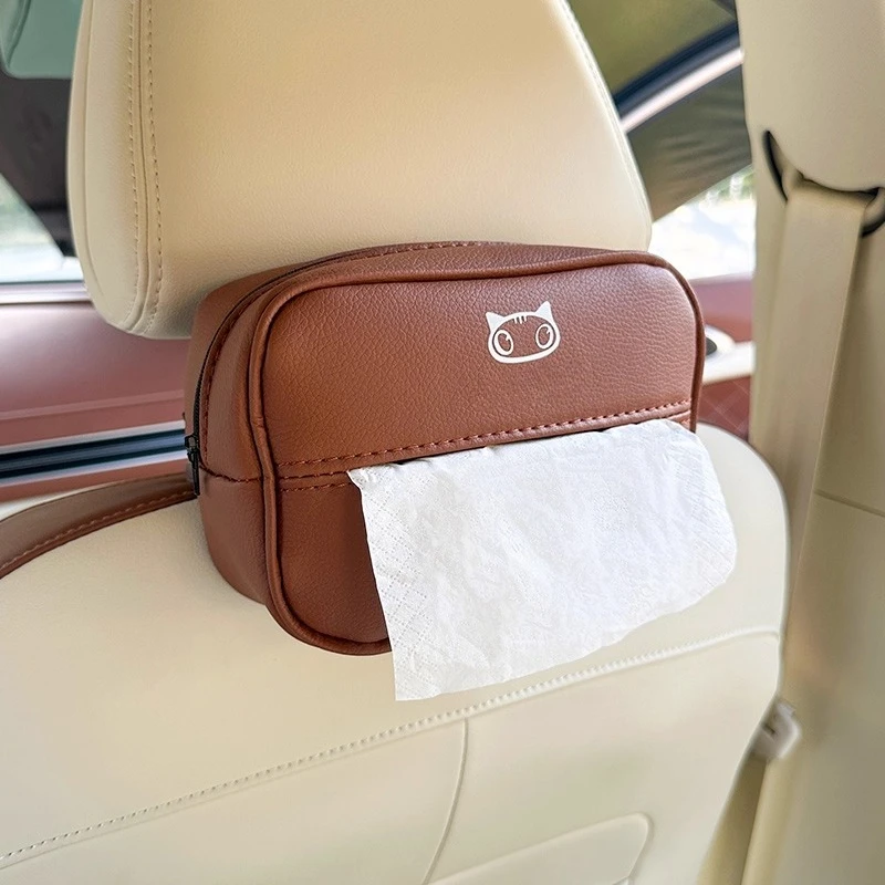 

Автомобильная коробка для салфеток того же цвета, сумка для салфеток, насосная бумажная коробка, молния, кошка, принадлежности для украшения автомобиля для ORA Funky Cat, черный кот, коричневый