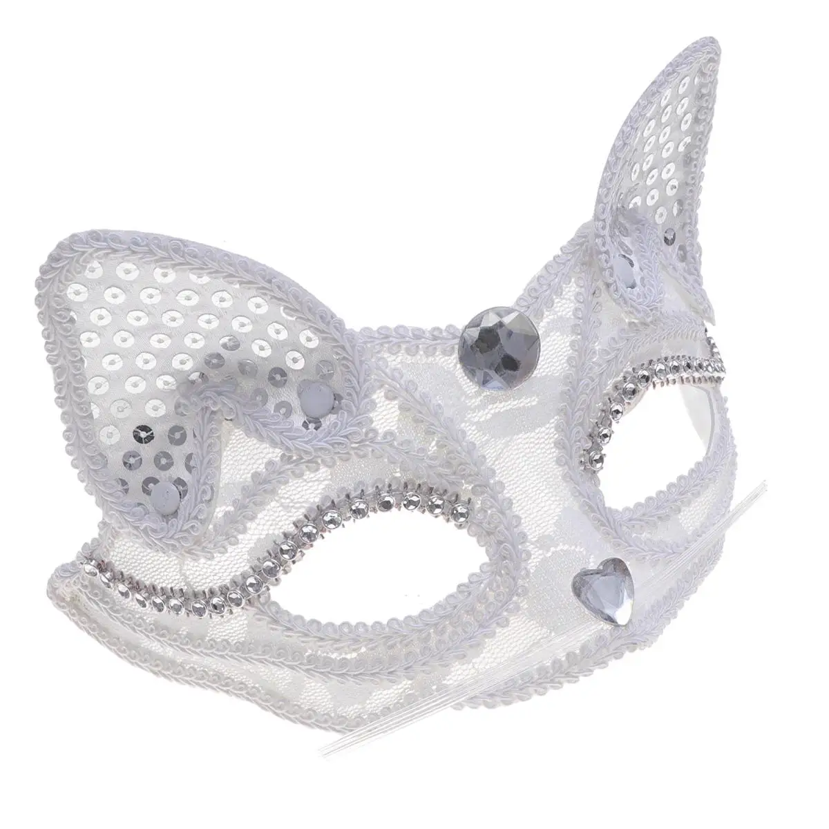 

Fox Mask Elegant Animal White Decorations Halloween Carnival Accessories Lightweight Material Comfort Women Girls Cosplay Party