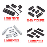 5/10pcs 1.27/2.0/2.54mm Fc-6/8/10/12/14/16/20/30/40/50/64 Pin/p Female Plug Download Cable Connector Idc Box Header Socket Wire