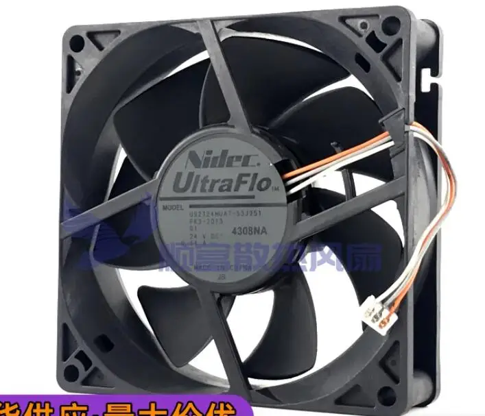 

Nidec U92T24MUA7-53J251 DC 24V 0.14A 90x90x25mm 3-Wire Server Cooling Fan