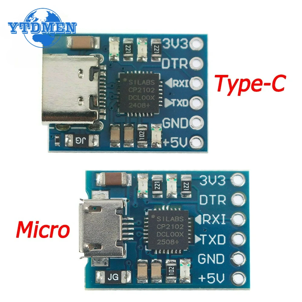 CP2102 MICRO USB / TYPE-C USB To UART TTL Module 6Pin Serial Converter UART STC Replace FT232