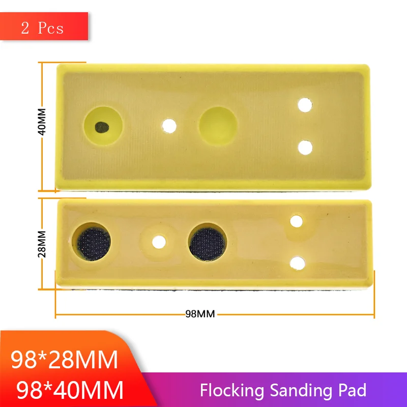 High Quality 2Pcs Rectangular Plastic Flocking Sanding Pad 98*28MM 98*40MM for Abrasive Tools Metal Wood Leather Plastic Stone