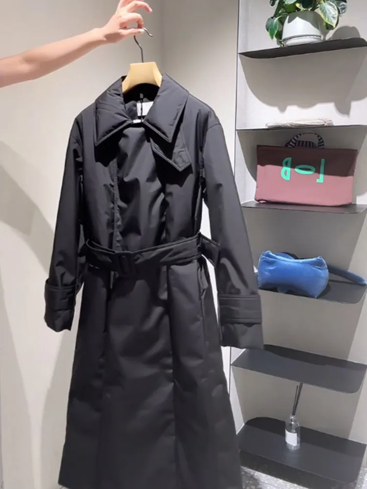 Sli Long Puffer Jaet Feminino Bla Foamy Winter Faion Thi Casacos Casuais Sle Regular Fit Branco Du Down Fill