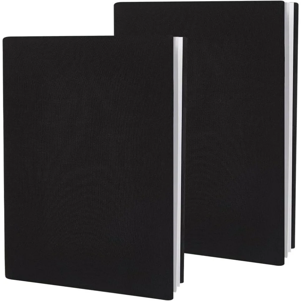 2Pcs Black Stretch Book Cover Stretchable Book Sleeve Covers 9 x 14in Notebook Wrap Sleeve Up to 9 x 11in Elastic Cloth Reusable