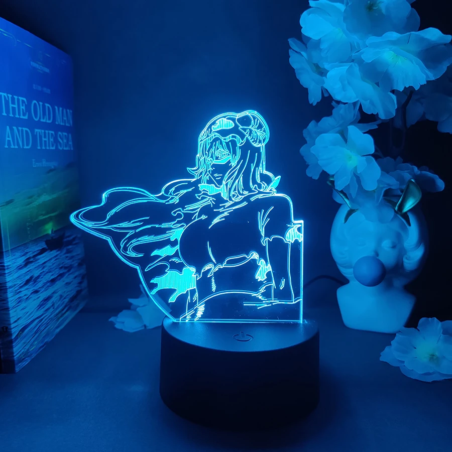 Nelliel Tu Odelschwanck ثلاثية الأبعاد الوهم تمثال ضوء الليل للأطفال غرفة نوم الديكور هدية عيد الميلاد الرائعة لمحبي أنيمي الفضاء الإضاءة