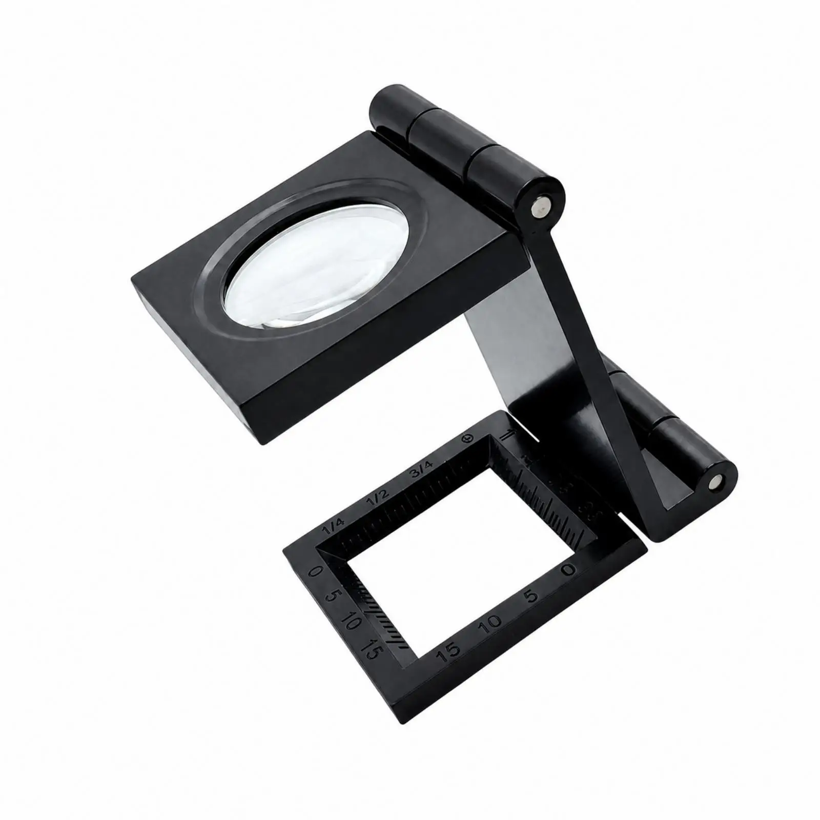 Hands Folding Enlarging Glass | built-in Measurement Markings, Clear Oval Lens, enlarging Glass with Stand, for Textile