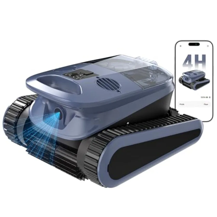 

Inground pool robot for up to 3 230 sq.ft cordless 240-min runtime wall-climbing dual brushes motors enhanced waterline care sm