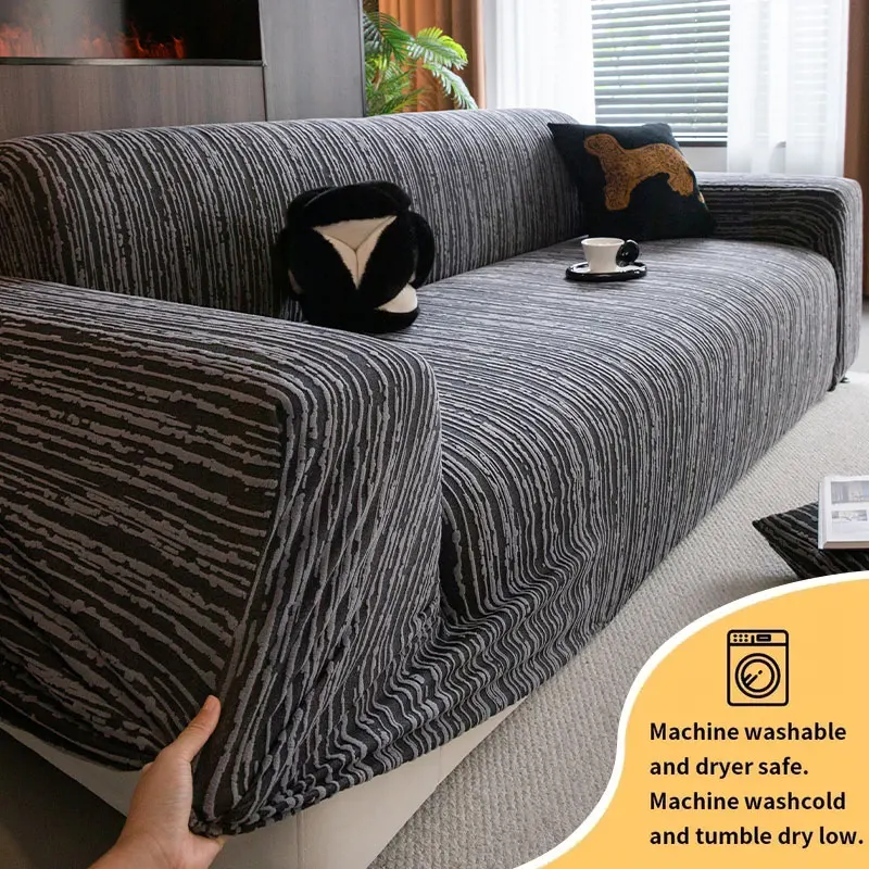 1PC-New anti cat scratch sofa cover all inclusive universal set jacquard plush elastic sofa protective cover