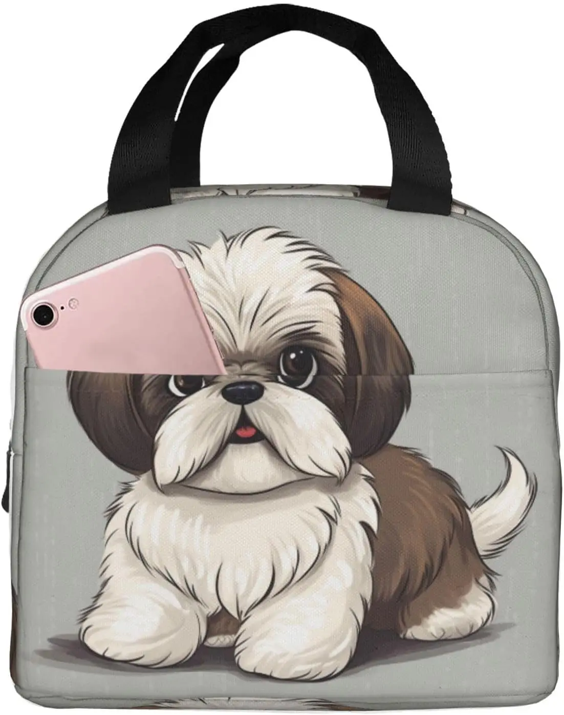 Insulated Lunch Bag for Women Men Shih Tzu Dog Reusable lunch Box Cooler Lu nch Boxes Waterproof Lun ch Tote for Picnic Office