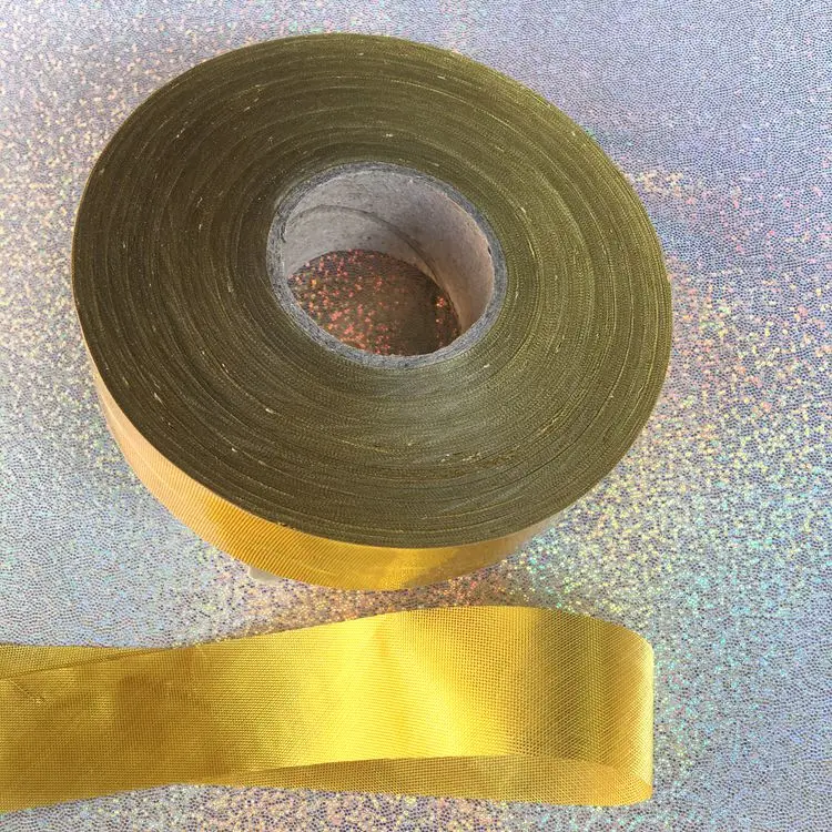 Metallisches Schrägband, 3 cm, 120 Meter, Gold, Silber, Polyester, Saumbindeband für Patchwork, DIY, Bastelzubehör, Nähen – Detail 4