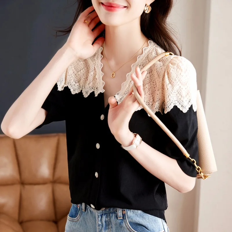 

Женский летний топ 2025 года, новинка, модный, с вырезами, в корейском стиле, свободный...