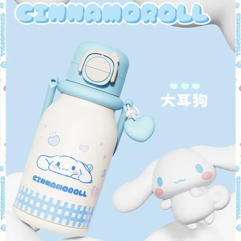 

Sanrio Hello Kitty Kuromi My Melody Чашка для холодных напитков Новый продукт Sus Cartoon Портативная большая емкость на открытом воздухе Кампус Взрослый студент