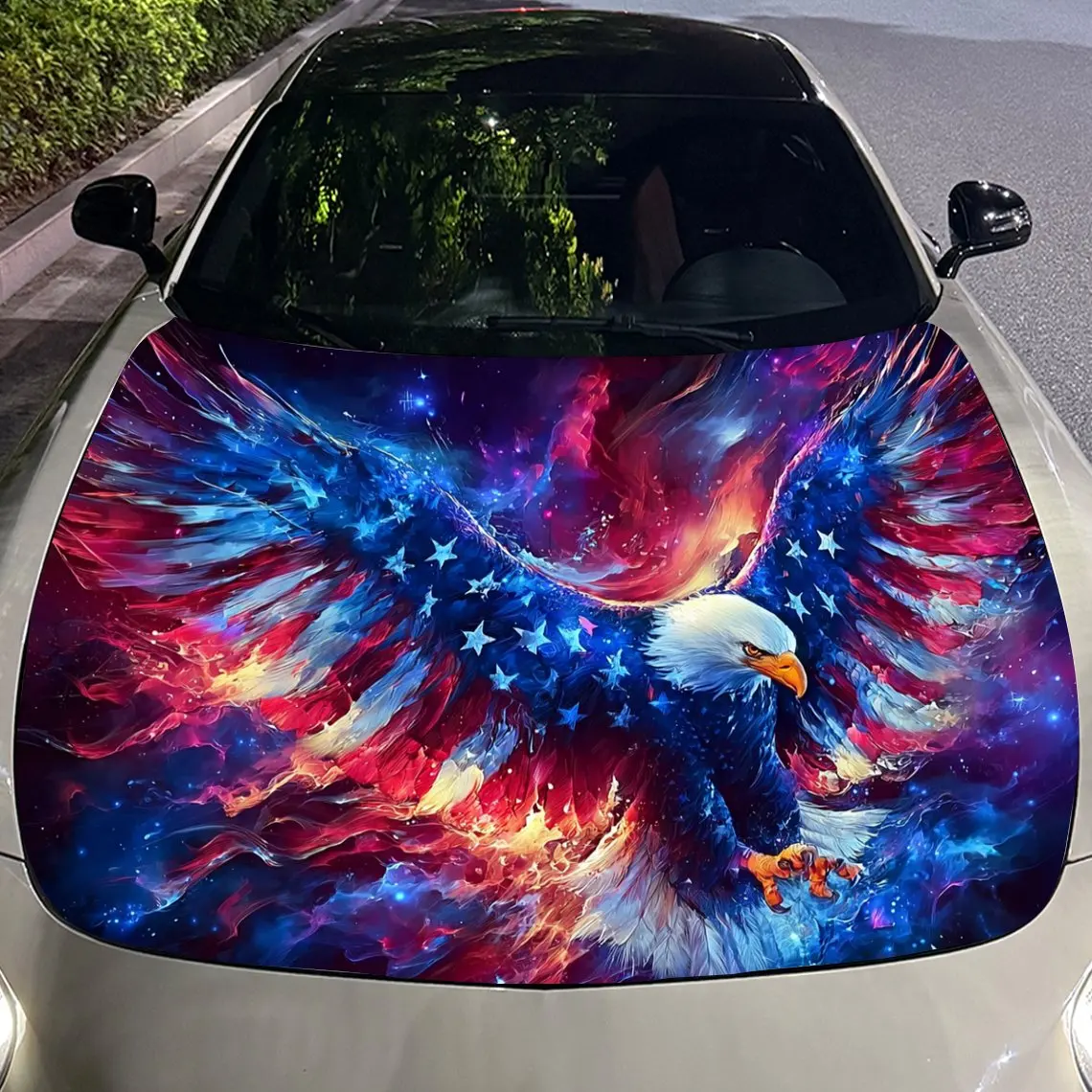 ستار سبانجلد بانر إليمنت إيجل يلتف الفينيل لأغطية السيارات، شارات PVC مقاومة للماء لغطاء السيارة، ملصقات ذاتية اللصق #4