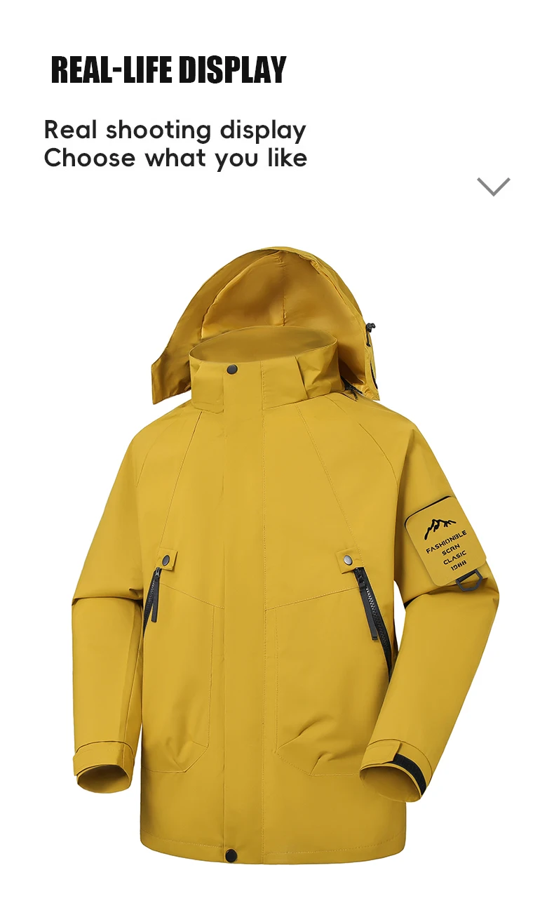 CHRLCK Herren Damen Wanderjacken Wasserdicht Neue Winddichte Windbreaker Camping Klettern Trekking Outdoor-Jacke Unisex – Detail 8
