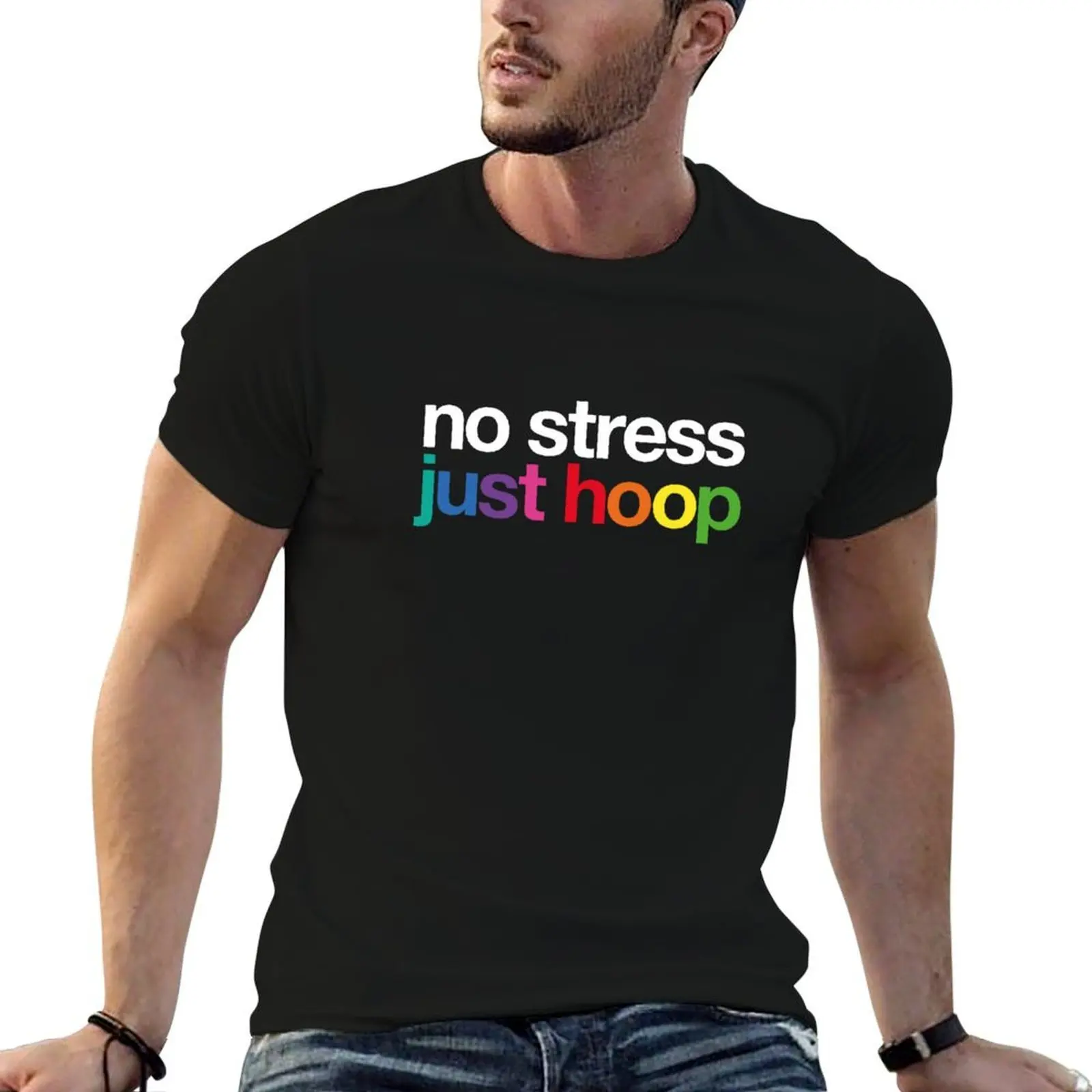 no stress just hoop' for Powerhoopers T-Shirt customs blanks mens t shirt