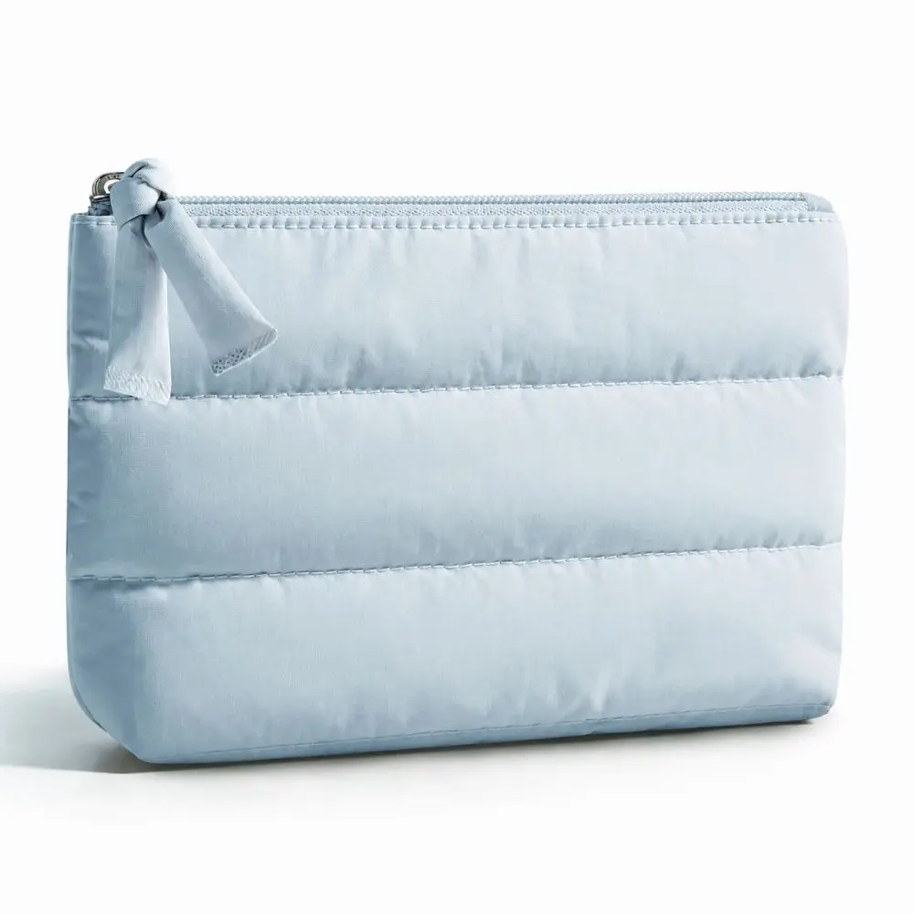Fashion Puffy Cosmetic Pouch Zipper Closure Padded Small Makeup Bag Portable Ultralight Travel Storage Bag