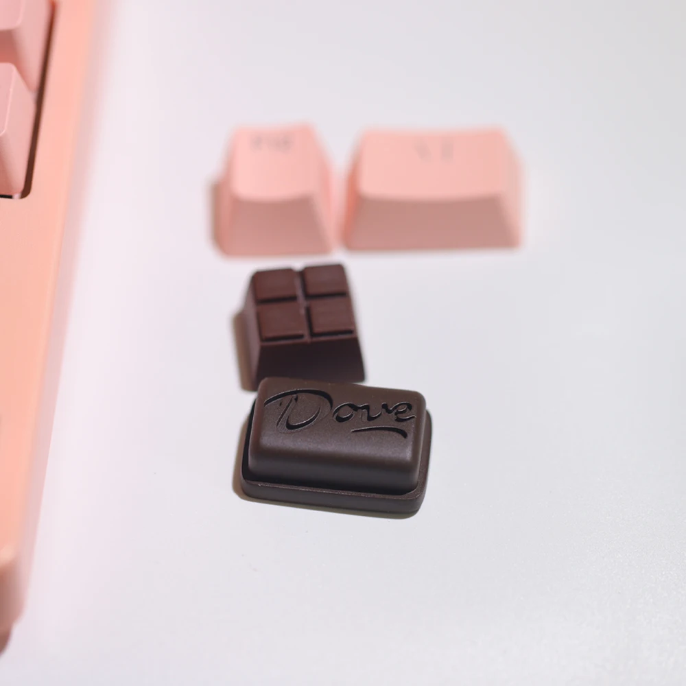 1U/1.5U Chocolate Keycaps Personalized 3D Printing Anime Decoration TAB Mechanical Keyboard Replacement Cherry Axis Cross Axis - Image 4