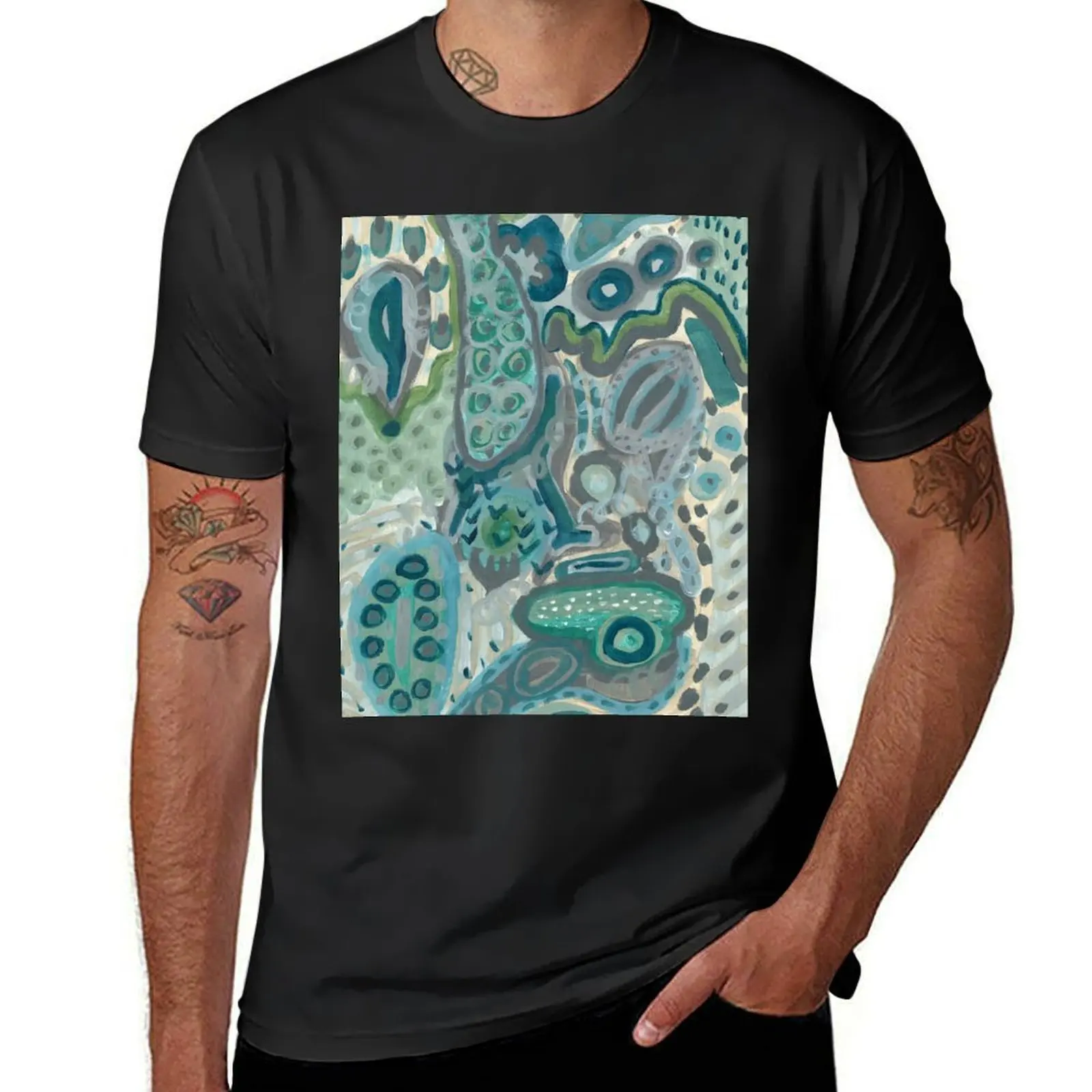 Art Acrylic artwork abstract painting T-Shirt blanks funnys vintage shirts graphic tees T-shirt men